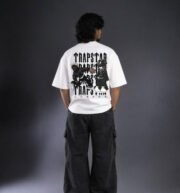 White Trapstar Drop Shoulder Printed T-Shirt - Image 2
