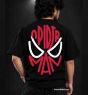 SpiderMan Face Drop Shoulder  T-Shirt - Image 3