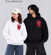 Heart Premium Drop Shoulder Oversized Combo Hoodie