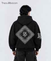 13 Blk Premium Drop Shoulder Oversized Hoodie