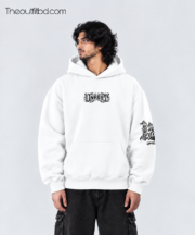 13 Wht Premium Drop Shoulder Oversized Hoodie - Image 2