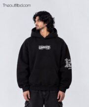13 Blk Premium Drop Shoulder Oversized Hoodie - Image 2