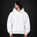 Solid White Drop Shoulder Oversized Hoodie Unisax