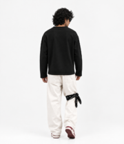 BLACK HENLEY BOXY FIT T-SHIRT - Image 2